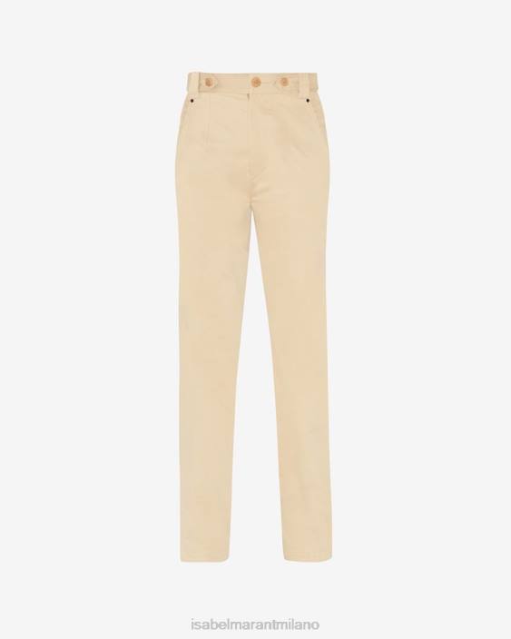 vestiario R88T294 Isabel Marant donne pantaloni linali beige