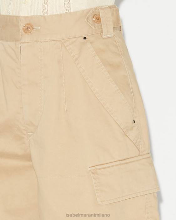 vestiario R88T309 Isabel Marant donne pantaloncini in lisette beige