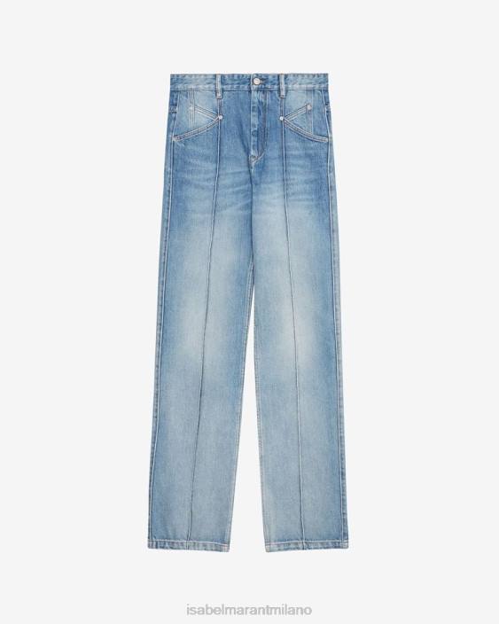 vestiario R88T317 Isabel Marant donne pantaloni nadege blu