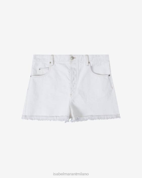 vestiario R88T322 Isabel Marant donne pantaloncini lesia bianco