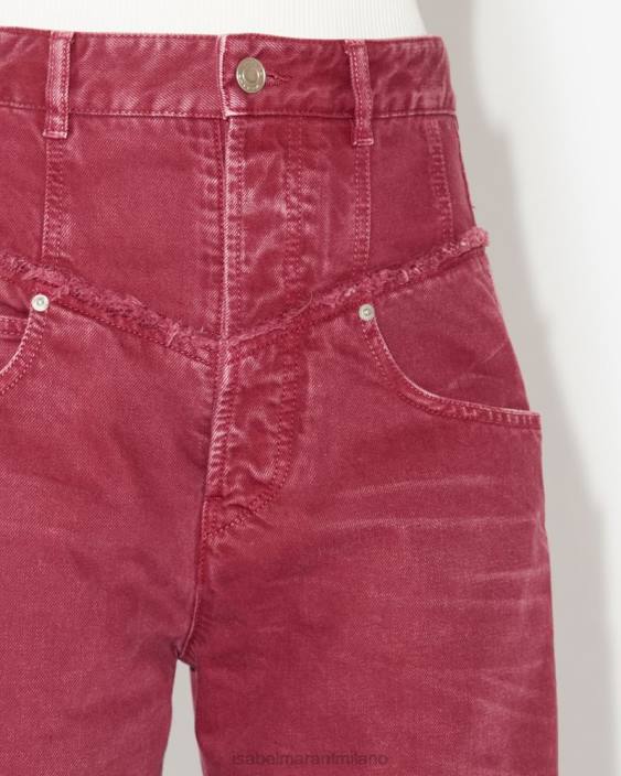 vestiario R88T323 Isabel Marant donne pantaloni noemi Borgogna