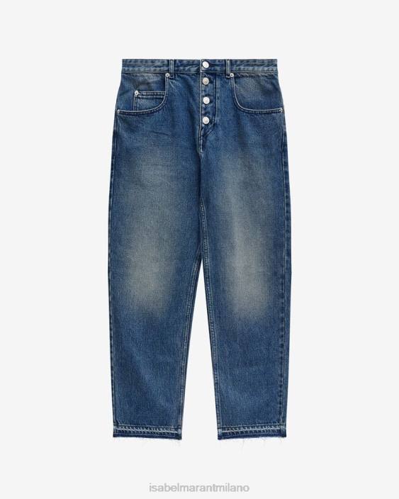 vestiario R88T672 Isabel Marant donne jeans in denim belden blu