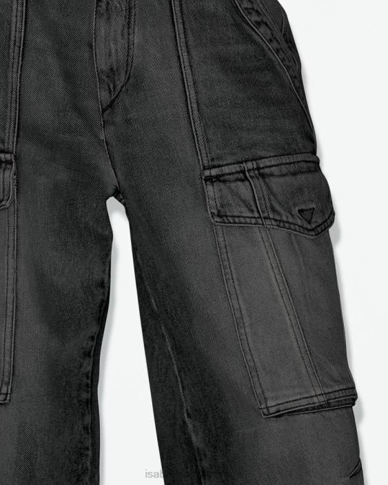 vestiario R88T676 Isabel Marant donne pantaloni heilani nero sbiadito