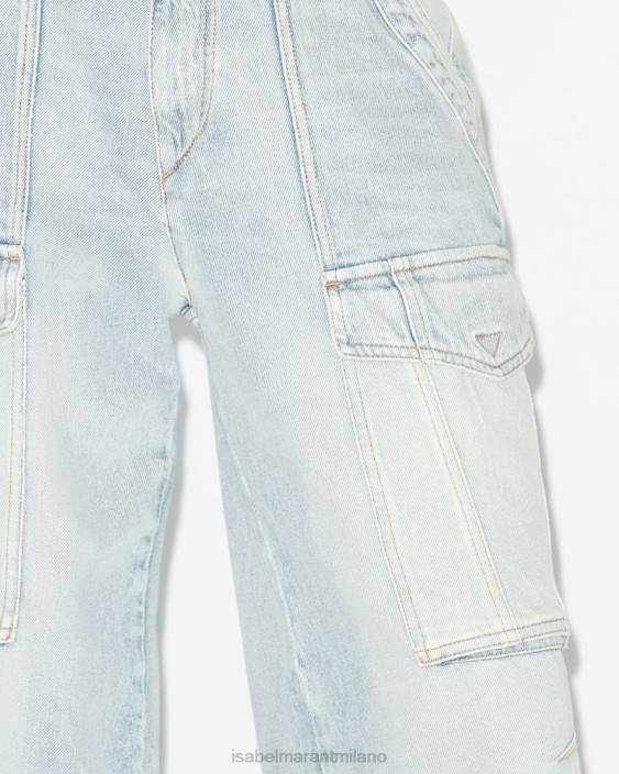 vestiario R88T677 Isabel Marant donne pantaloni heilani azzurro