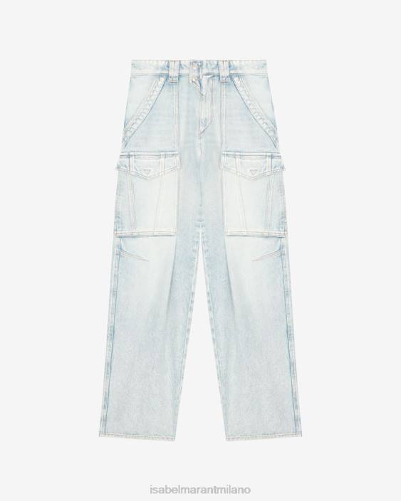 vestiario R88T677 Isabel Marant donne pantaloni heilani azzurro