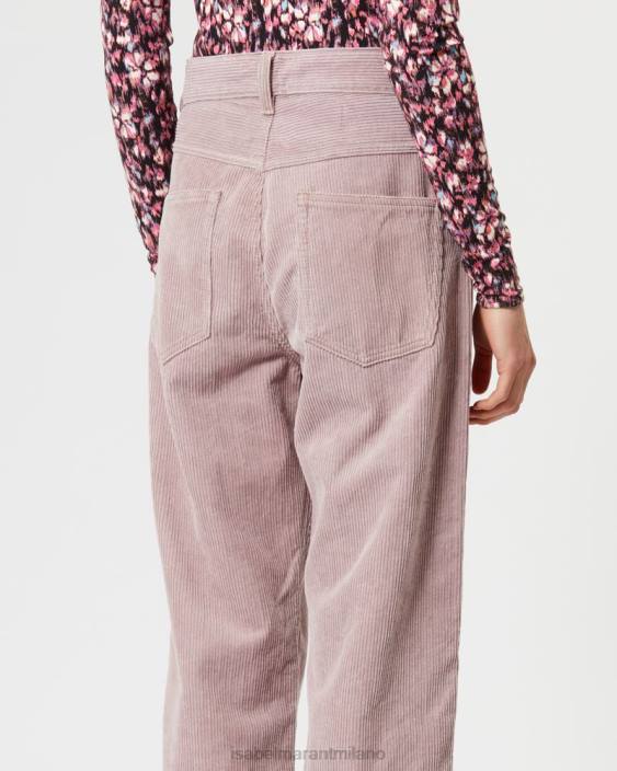 vestiario R88T680 Isabel Marant donne pantaloni di cotone ruvido lilla