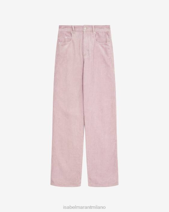 vestiario R88T680 Isabel Marant donne pantaloni di cotone ruvido lilla