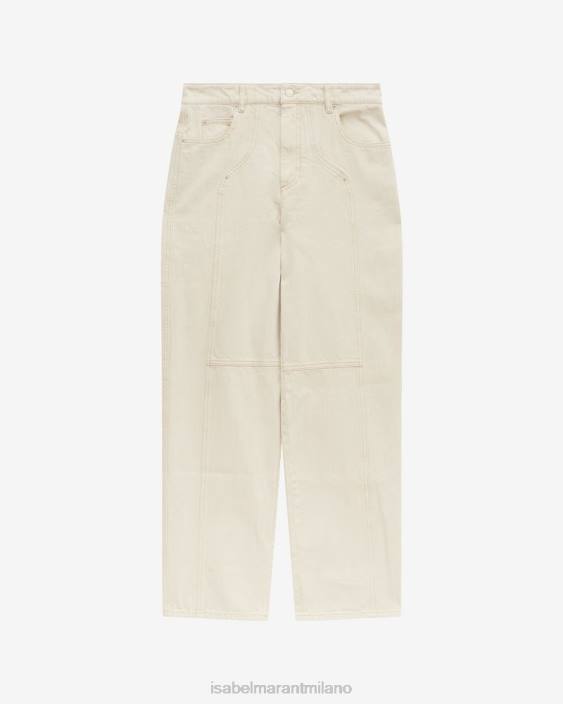 vestiario R88T681 Isabel Marant donne pantaloni in denim valeria ecru