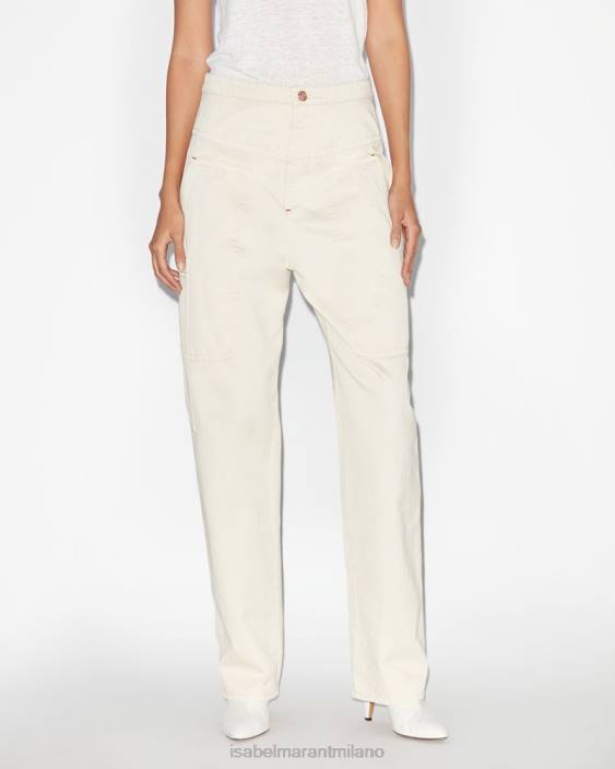 vestiario R88T684 Isabel Marant donne pantaloni Philna ecru