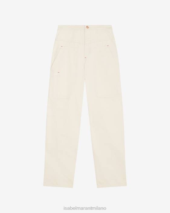 vestiario R88T684 Isabel Marant donne pantaloni Philna ecru