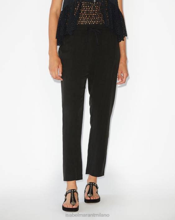 vestiario R88T686 Isabel Marant donne pantaloni berati nero