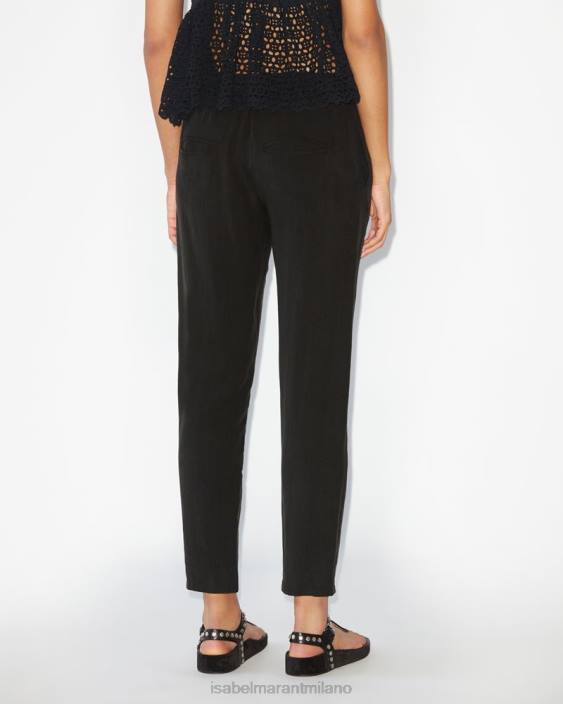 vestiario R88T686 Isabel Marant donne pantaloni berati nero