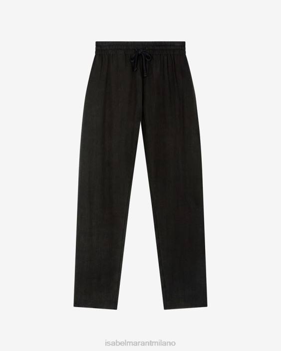 vestiario R88T686 Isabel Marant donne pantaloni berati nero