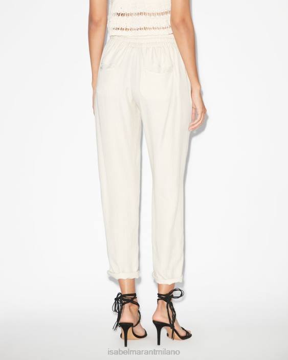 vestiario R88T688 Isabel Marant donne pantaloni berati ecru