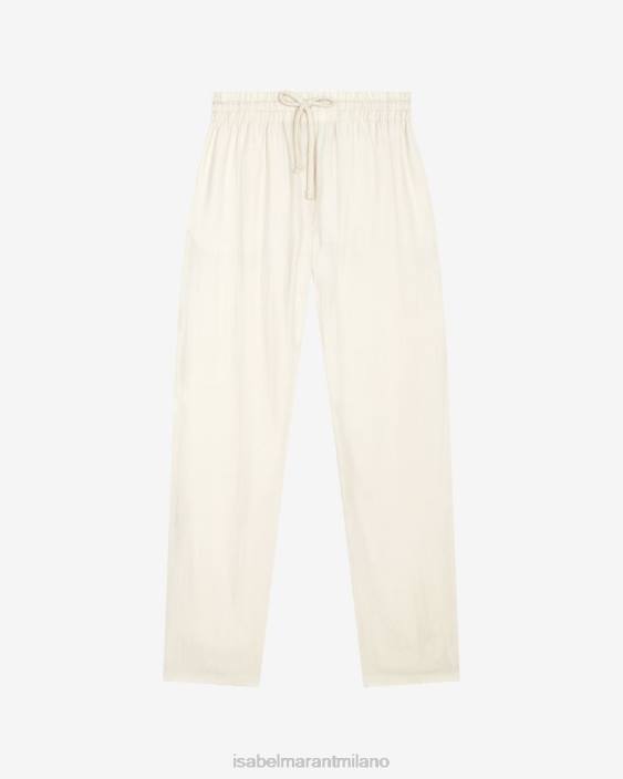 vestiario R88T688 Isabel Marant donne pantaloni berati ecru