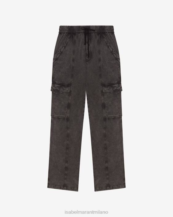 vestiario R88T695 Isabel Marant donne pantaloni peorana nero sbiadito