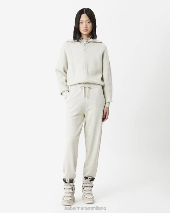 vestiario R88T698 Isabel Marant donne pantaloni di lana kira grigio chiaro