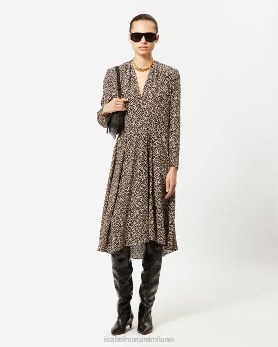 vestiario R88T102 Isabel Marant donne abito in seta patel nero