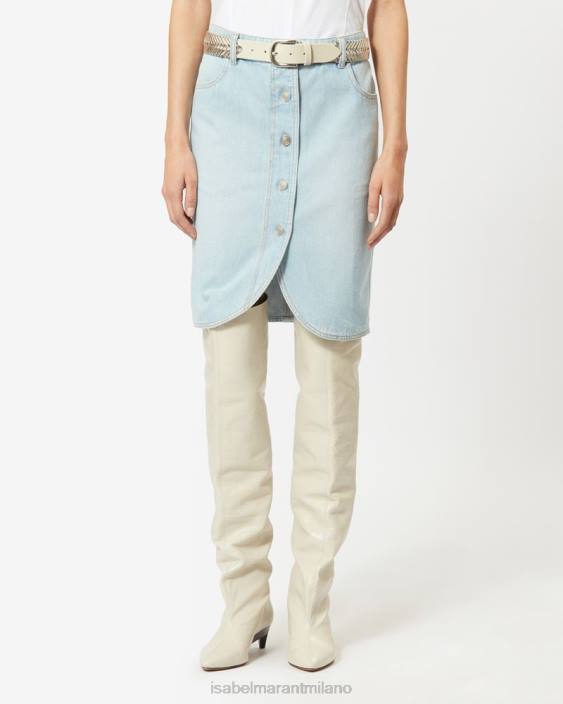 vestiario R88T111 Isabel Marant donne Gonna in denim Vaila azzurro