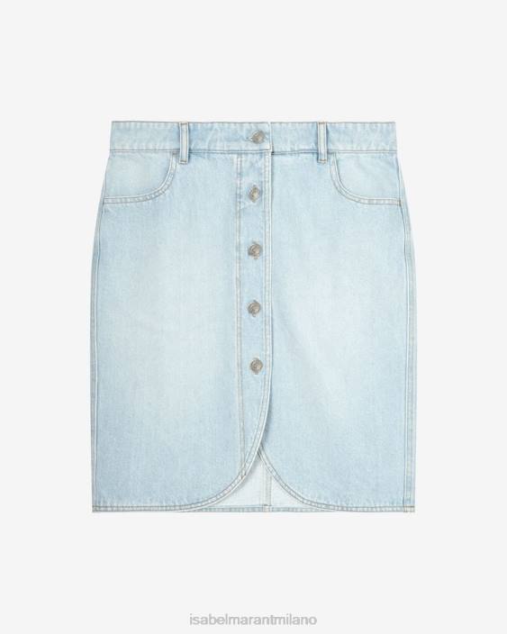 vestiario R88T111 Isabel Marant donne Gonna in denim Vaila azzurro