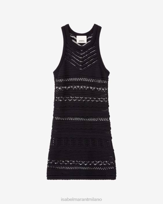 vestiario R88T123 Isabel Marant donne Abito in cotone ava nero