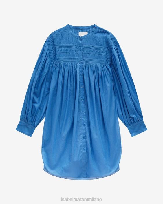 vestiario R88T616 Isabel Marant donne abito in cotone plana azzurro