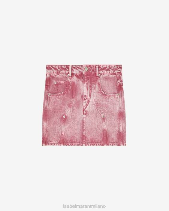 vestiario R88T630 Isabel Marant donne gonna di jeans Vesna rosa chiaro