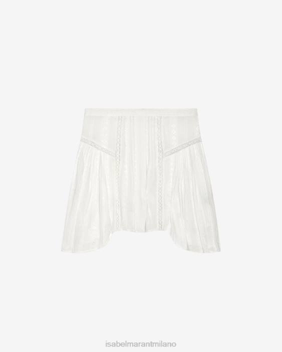 vestiario R88T638 Isabel Marant donne gonna jorena bianco