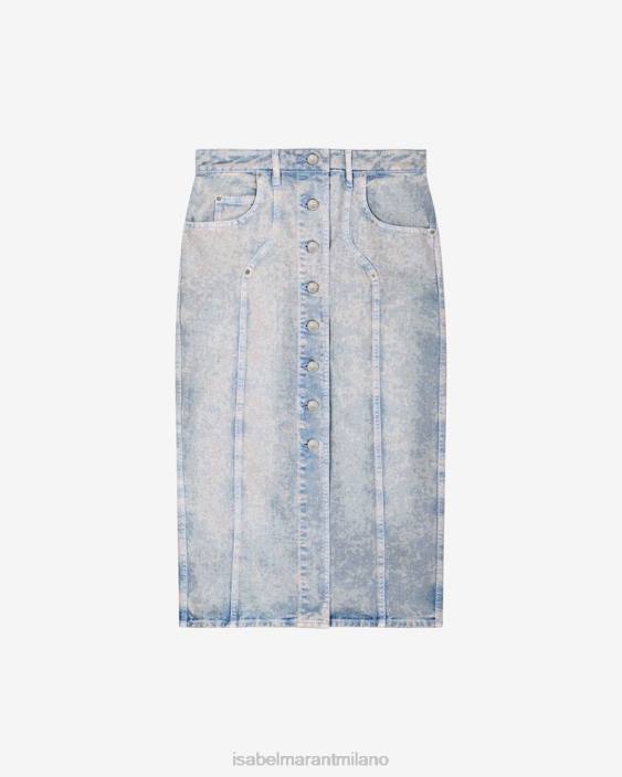 vestiario R88T658 Isabel Marant donne gonna alla moda azzurro