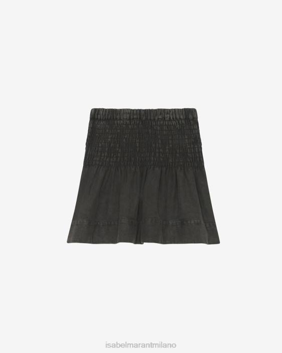 vestiario R88T659 Isabel Marant donne gonna pacifica nero sbiadito