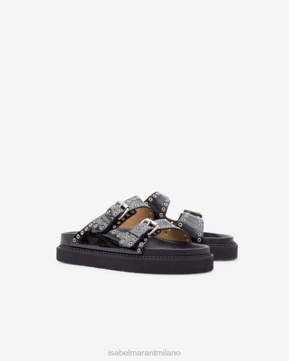 calzature R88T856 Isabel Marant unisex sandali con fibbia lennyo nero