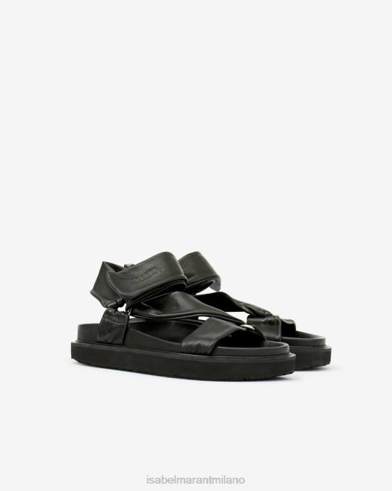 calzature R88T873 Isabel Marant unisex sandali naori nero