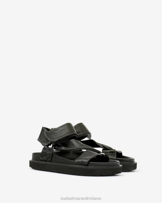 calzature R88T873 Isabel Marant unisex sandali naori nero