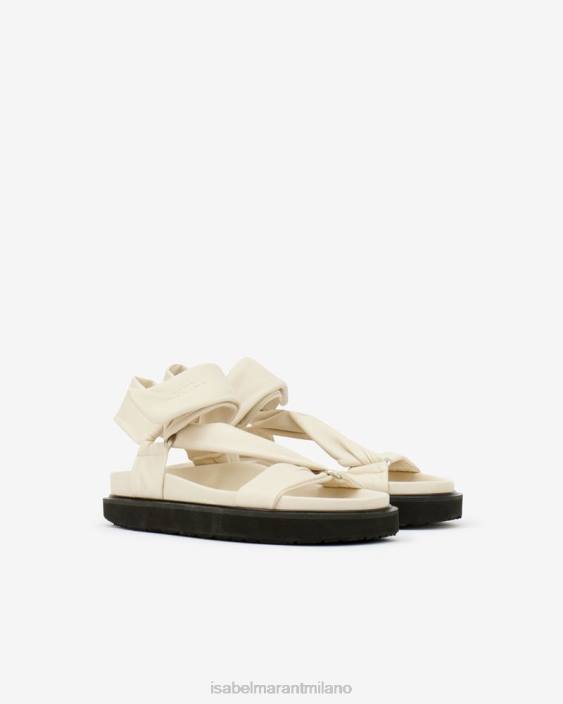 calzature R88T874 Isabel Marant unisex sandali naori bianco