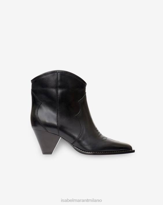 calzature R88T762 Isabel Marant unisex stivaletti in pelle darizo nero