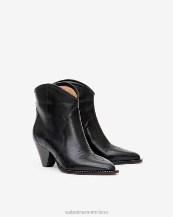 calzature R88T762 Isabel Marant unisex stivaletti in pelle darizo nero