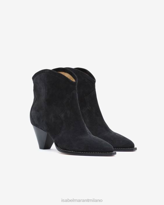 calzature R88T764 Isabel Marant unisex stivaletti darizo scamosciati nero sbiadito