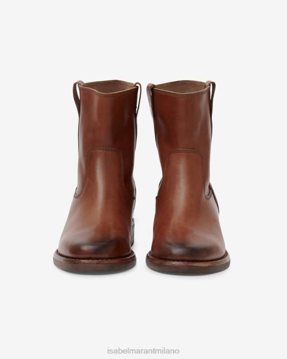 calzature R88T788 Isabel Marant unisex stivaletti in pelle Susee cognac