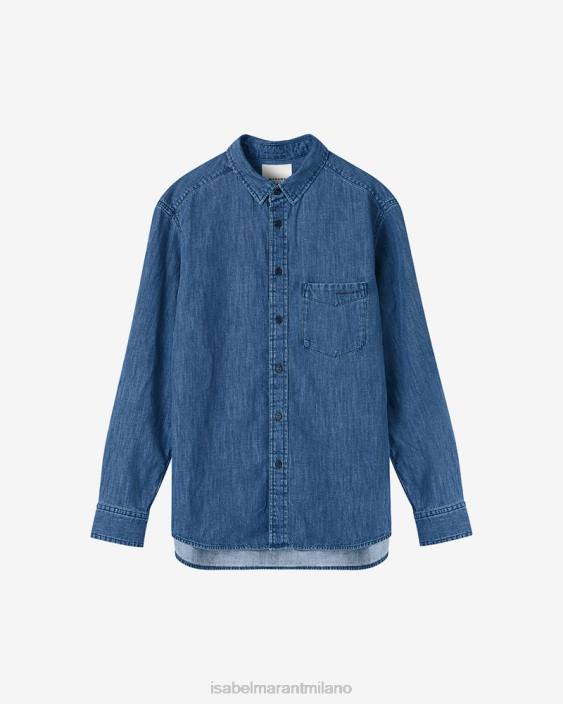 vestiario R88T1353 Isabel Marant uomini camicia in denim lako blu