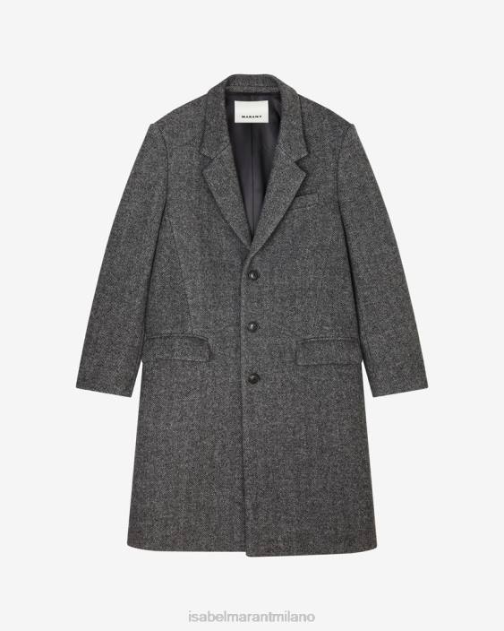 vestiario R88T1266 Isabel Marant uomini cappotto in lana johel grigio