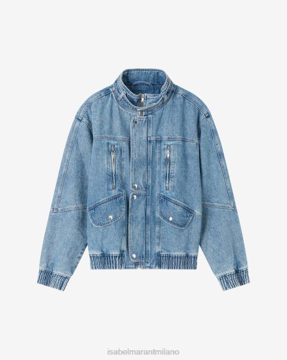 vestiario R88T1275 Isabel Marant uomini giacca di jeans jakito azzurro