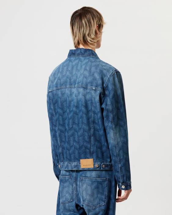 vestiario R88T1276 Isabel Marant uomini giacca di jeans Jango blu