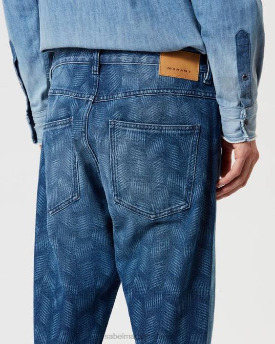 vestiario R88T1376 Isabel Marant uomini pantaloni in denim blu