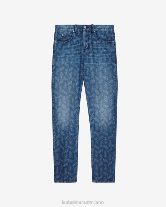 vestiario R88T1376 Isabel Marant uomini pantaloni in denim blu