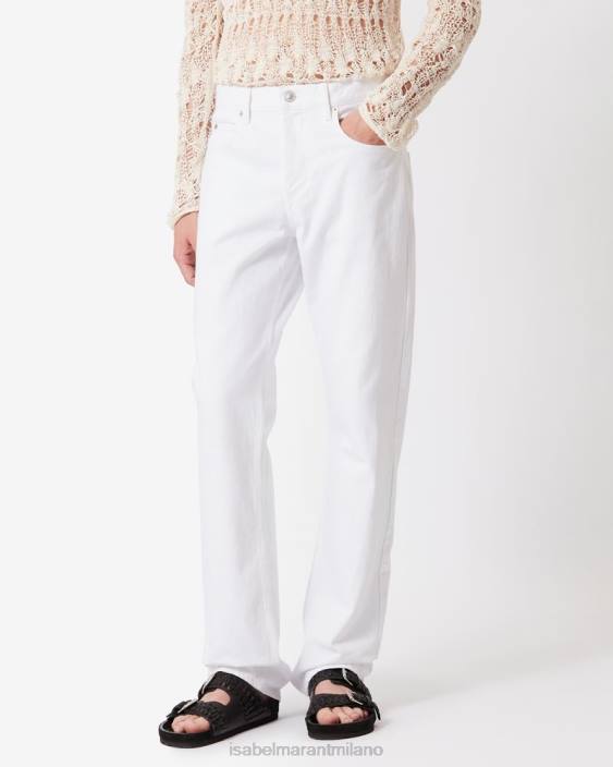 vestiario R88T1386 Isabel Marant uomini pantaloni in denim Joakim bianco