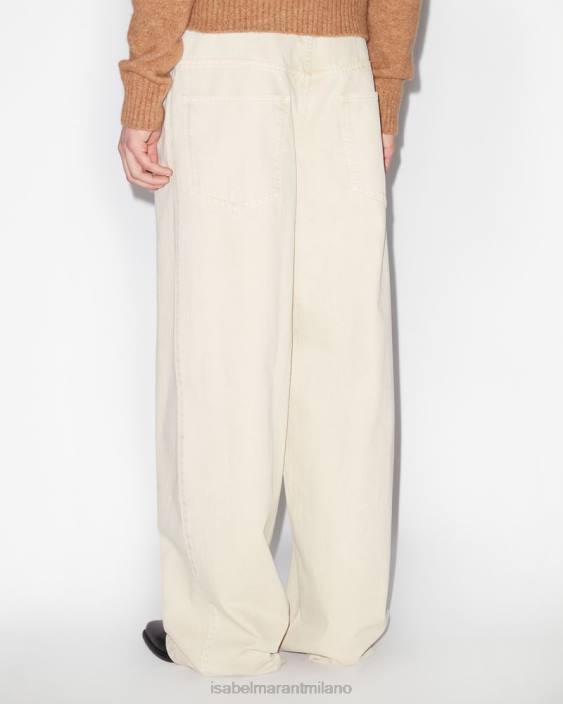 vestiario R88T1389 Isabel Marant uomini pantaloni di jeans janael ecru