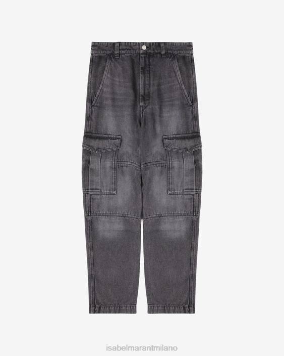 vestiario R88T1390 Isabel Marant uomini pantaloni cargo terence grigio