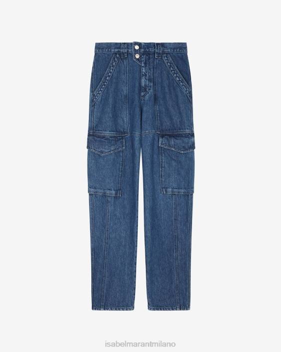 vestiario R88T1391 Isabel Marant uomini pantaloni di cotone Javier blu