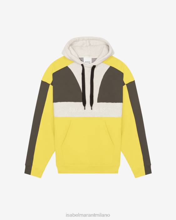 vestiario R88T1338 Isabel Marant uomini Felpa con logo wasil giallo