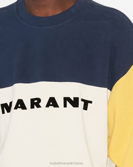 vestiario R88T1346 Isabel Marant uomini felpa aftone giallo